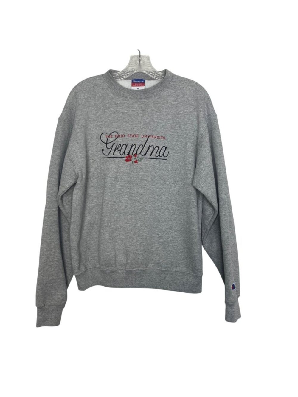 Vintage 90's Ohio State University Grandma Sweatshirt Medium Gray